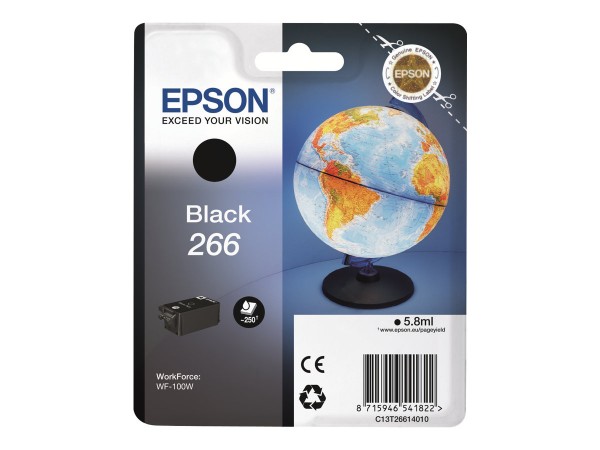 EPSON 266 Tinte schwarz Standardkapazität 250 Seiten 1er-Pack