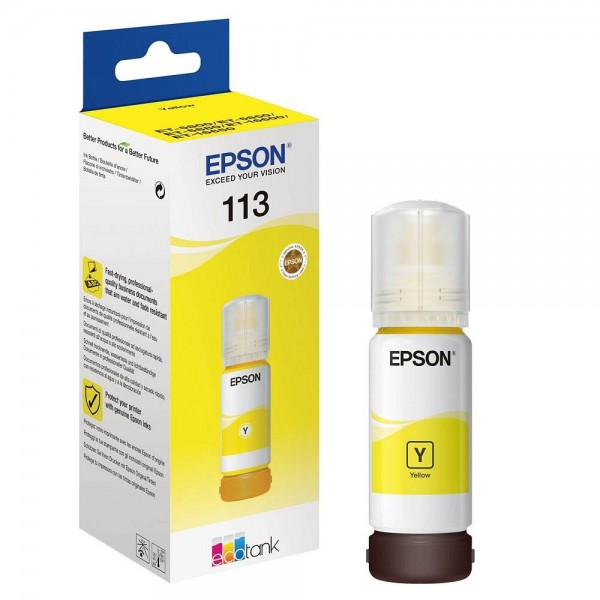 Epson 113 EcoTank Tinte gelb für ET-5800 ET-5850 ET-5880 ET-16600 ET-16650 C13T06B440