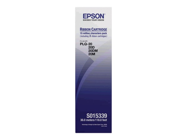 EPSON PLQ-20 Farbband schwarz 20m 5.000.000 3er-Pack C13S015339