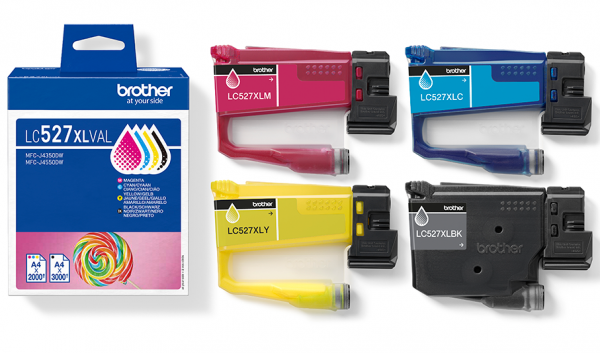 Brother LC-527XLVAL Tintenpatrone Value Pack für Brother MFC-J4350DW MFC-J4550DW