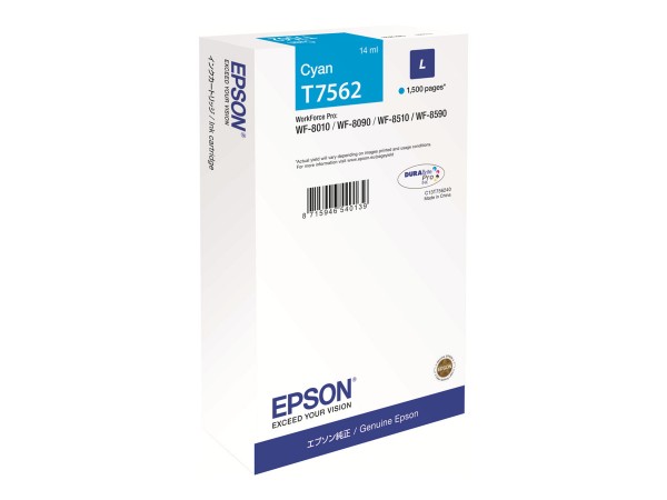 EPSON Tintenpatrone T7562 Cyan L C13T756240
