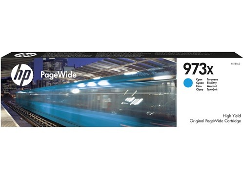 HP 973X Cyan Original PageWide Tintenpatrone mit hoher Reichweite F6T81AE