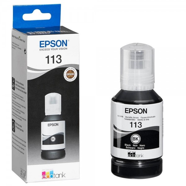 Epson 113 EcoTank Tinte schwarz für ET-5800 ET-5850 ET-5880 ET-16600 ET-16650 C13T06B140