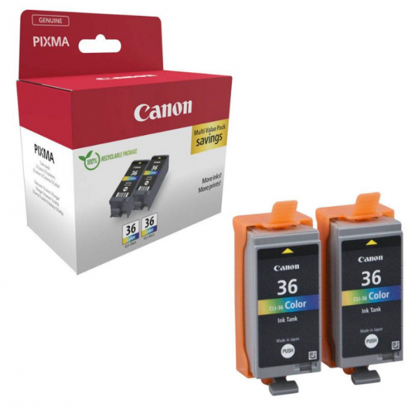 Canon CLI-36 Tinte Color Twin-Pack Pixma IP100 iP110 Pixma Mini 260 Pixma Mini 320 1511B018