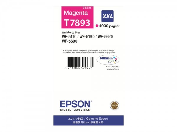 Epson T7893 Tinte XXL Magenta WF-5110DW WF-5620 WF-5690