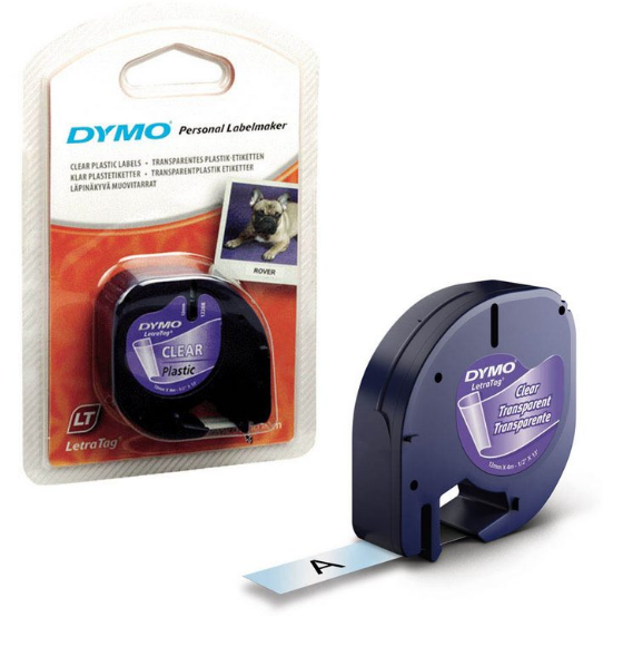 Dymo Schriftband LetraTag 16951 S0721530, 12 mm schwarz auf transparent