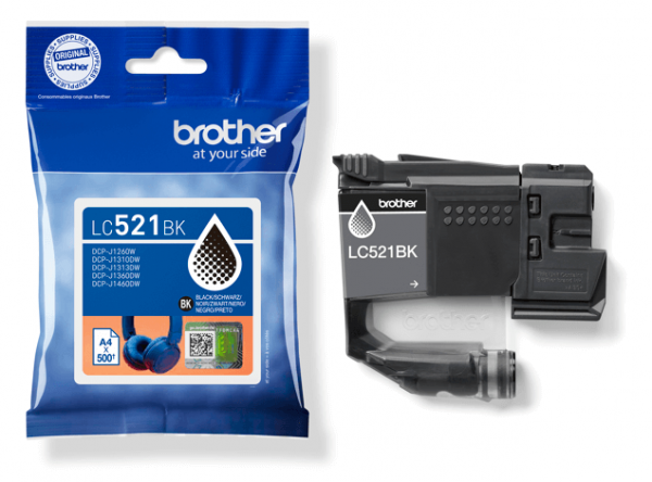 Brother LC-521BK Tintenpatrone Black für Brother DCP-J1260W DCP-1310 DCP-1360 DCP-1460DW