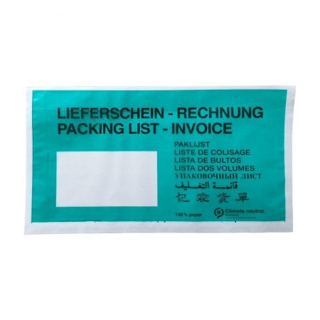 Papier-Lieferscheintaschen DIN lang VPE 1000 (bedruckt)