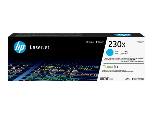 HP 230X Cyan Toner HP Color LaserJet Pro 4201 4203 HP MFP 4301 MFP 4303 W2301X