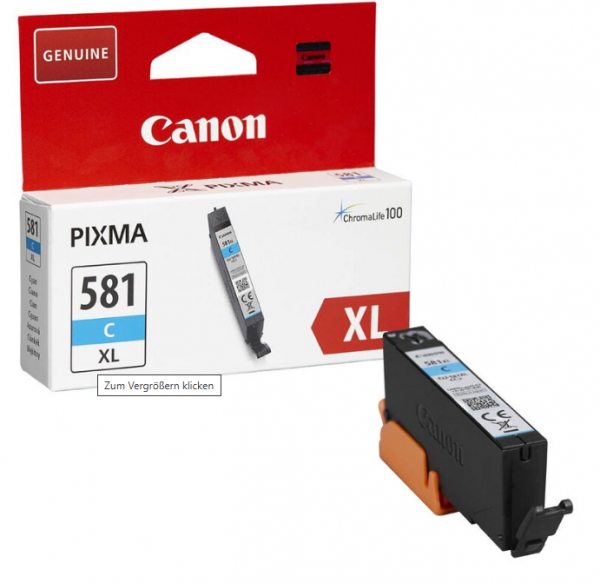 Canon Tinte cyan CLI-581C XL für Canon Pixma TR7550 TR8550 TS6150 TS8150 TS9150 2049C001