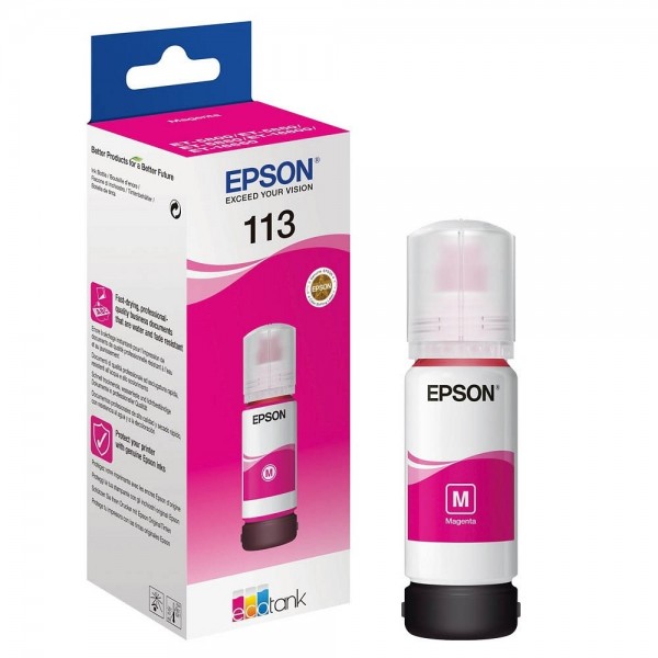 EPSON 113 ECOTANK TINTE MAGENTA FÜR ET-5800 ET-5850 ET-5880 ET-16600 ET-16650 C13T06B340