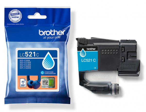 Brother LC-521C Tintenpatrone Cyan für Brother DCP-J1260W DCP-1310DW DCP-1360DW DCP-1460